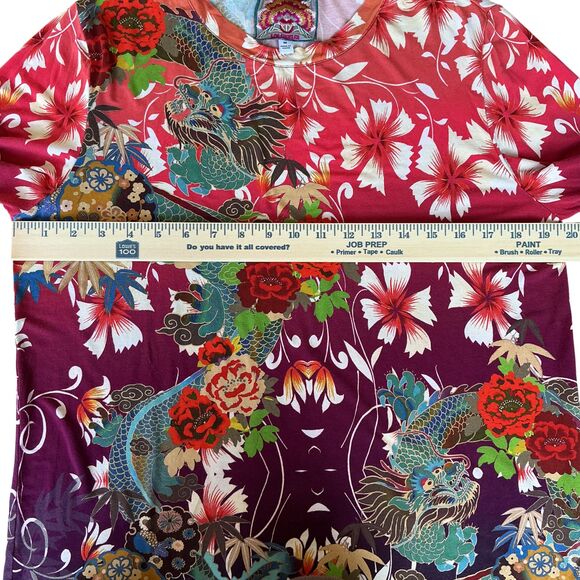 Johnny Was Adalena Kimono Sleeve Tee Women Size M Asian Dragon Floral Print $130 - Picture 15 of 16